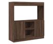 barna tölgy színű szerelt fa magasszekrény 92 x 33 x 100 cm thumbnail 2