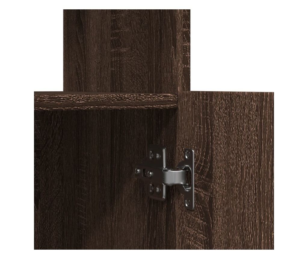 barna tölgy színű szerelt fa magasszekrény 92 x 33 x 100 cm - 10