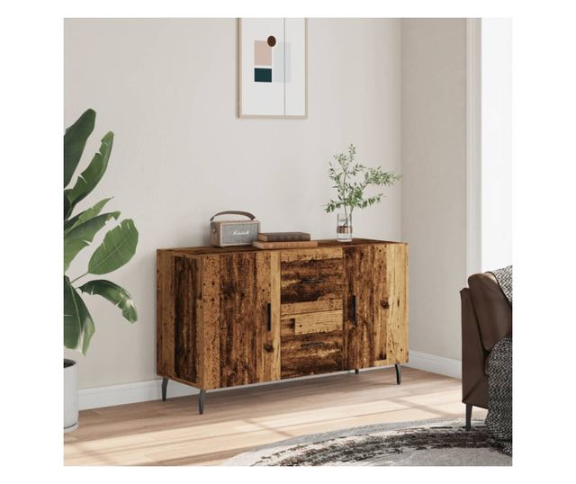 antik fa színű szerelt fa tálalószekrény 100 x 36 x 60 cm