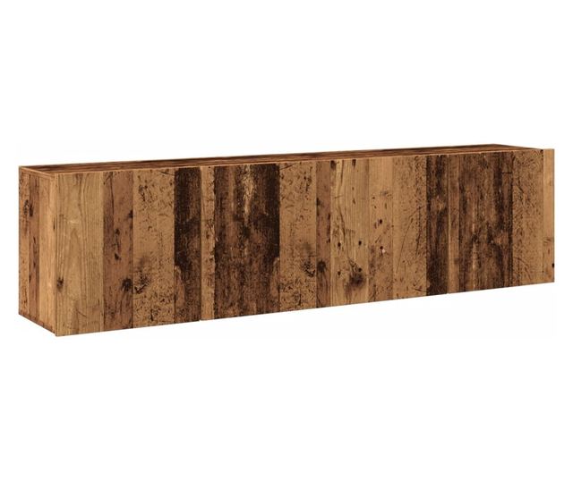 2 db antik fa színű falra szerelhető TV-szekrény 80 x 30 x 41cm