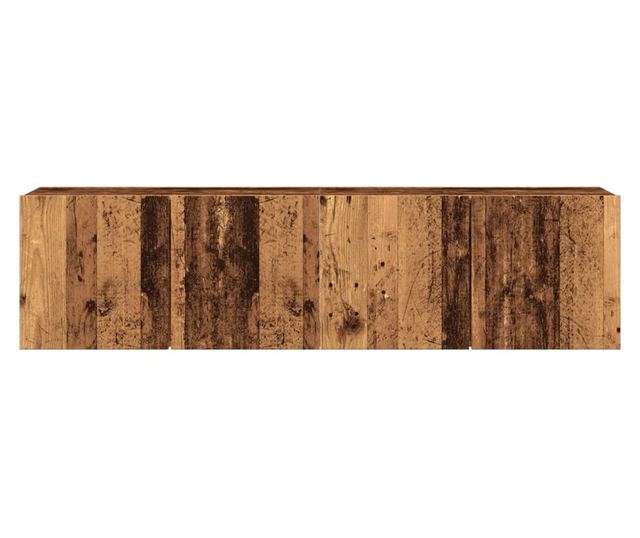 2 db antik fa színű falra szerelhető TV-szekrény 80 x 30 x 41cm