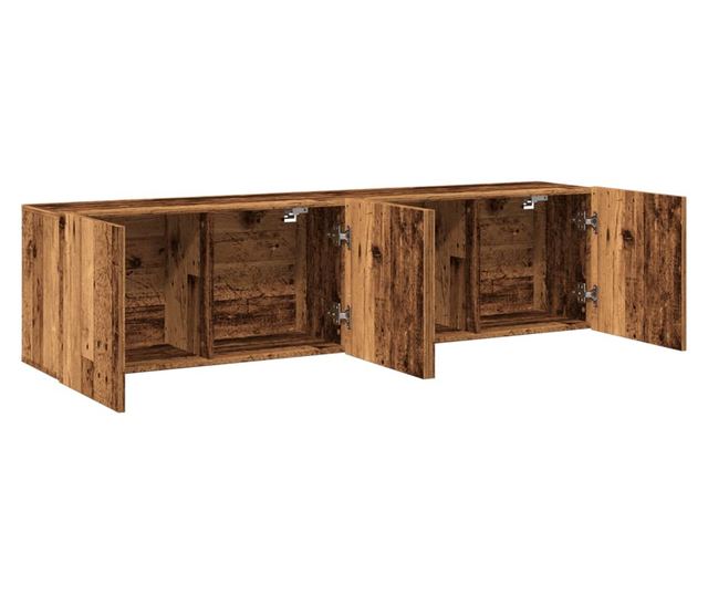 2 db antik fa színű falra szerelhető TV-szekrény 80 x 30 x 41cm