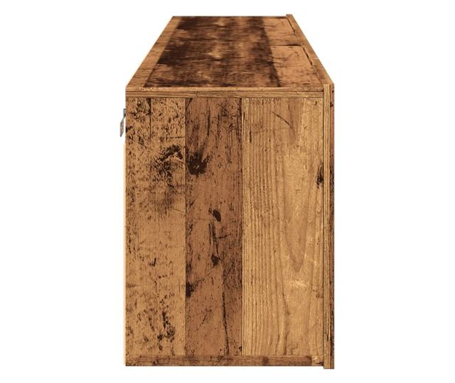 2 db antik fa színű falra szerelhető TV-szekrény 80 x 30 x 41cm