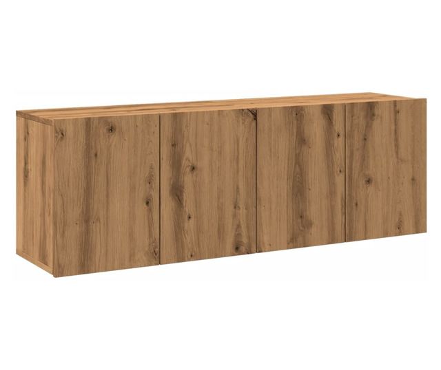 2 db kézműves tölgy falra szerelhető TV-szekrény 60x30x41 cm