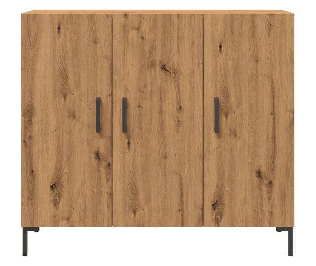 kézműves tölgy színű szerelt fa tálalószekrény 90 x 34 x 80 cm