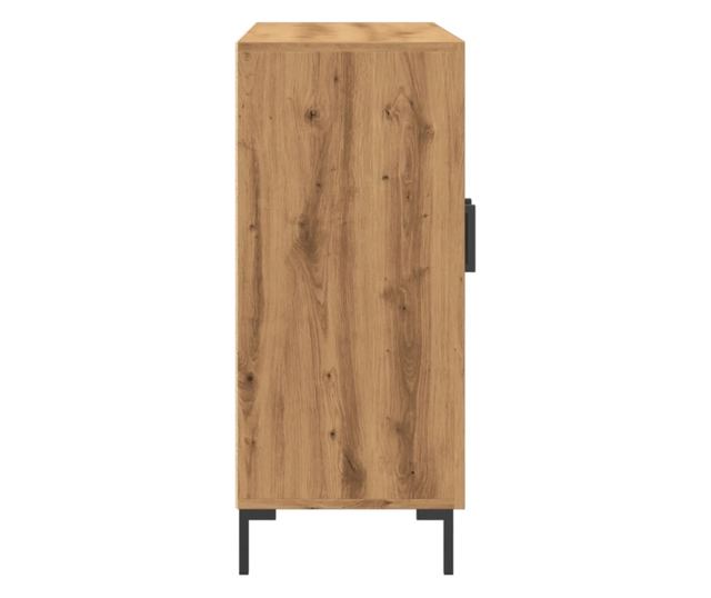 kézműves tölgy színű szerelt fa tálalószekrény 90 x 34 x 80 cm