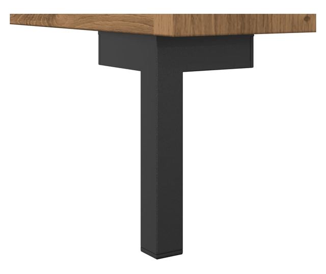 kézműves tölgy színű szerelt fa tálalószekrény 90 x 34 x 80 cm