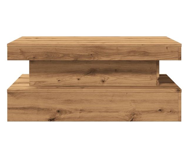 kézműves tölgy színű dohányzóasztal LED-lámpákkal 90x50x40 cm