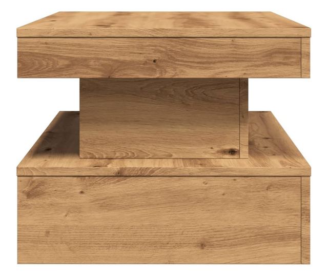 kézműves tölgy színű dohányzóasztal LED-lámpákkal 90x50x40 cm