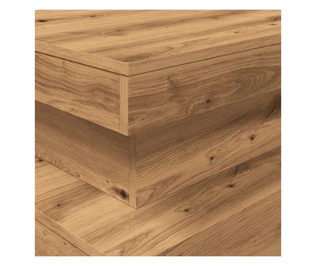 kézműves tölgy színű dohányzóasztal LED-lámpákkal 90x50x40 cm