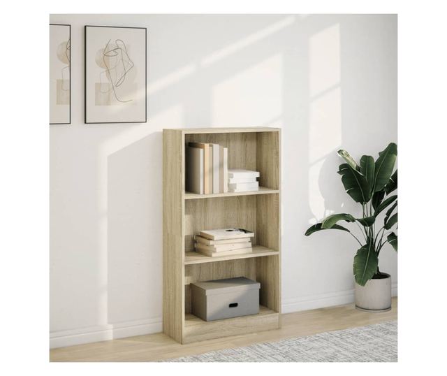 sonoma tölgy színű szerelt fa könyvespolc 60 x 24 x 109 cm