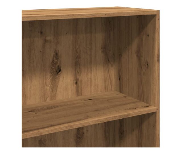 kézműves tölgy színű szerelt fa könyvespolc 60 x 30 x 152 cm