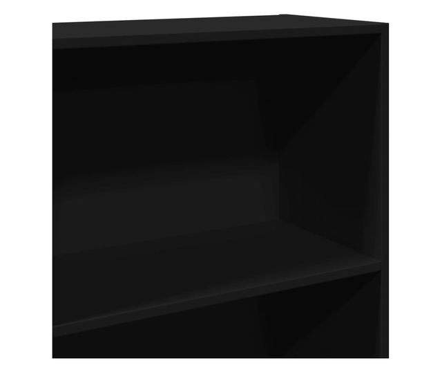 fekete szerelt fa könyvespolc 60 x 30 x 152 cm