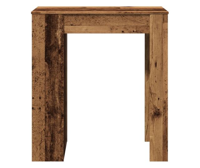 antik fa színű szerelt fa bárasztal tárolókkal 95x47x103,5 cm