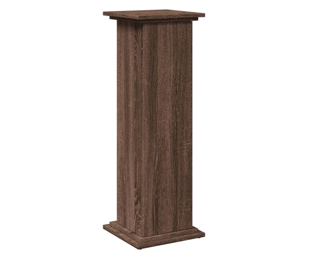 barna tölgy szerelt fa bemutatóállvány tárolóval 31x30x90 cm - 2