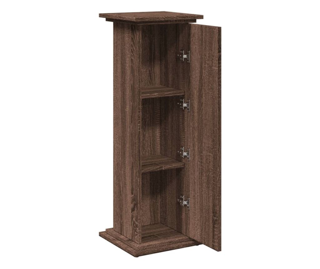 barna tölgy szerelt fa bemutatóállvány tárolóval 31x30x90 cm - 6
