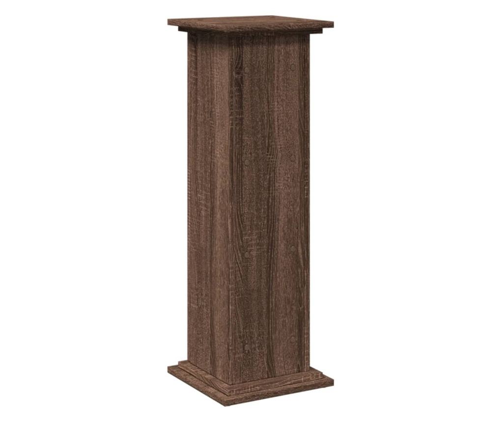 barna tölgy szerelt fa bemutatóállvány tárolóval 31x30x90 cm - 8