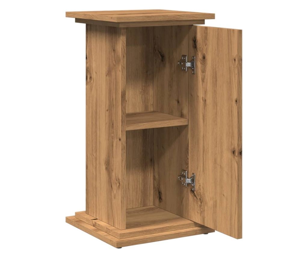 kézműves tölgy szerelt fa bemutatóállvány tárolóval 31x30x60 cm - 6