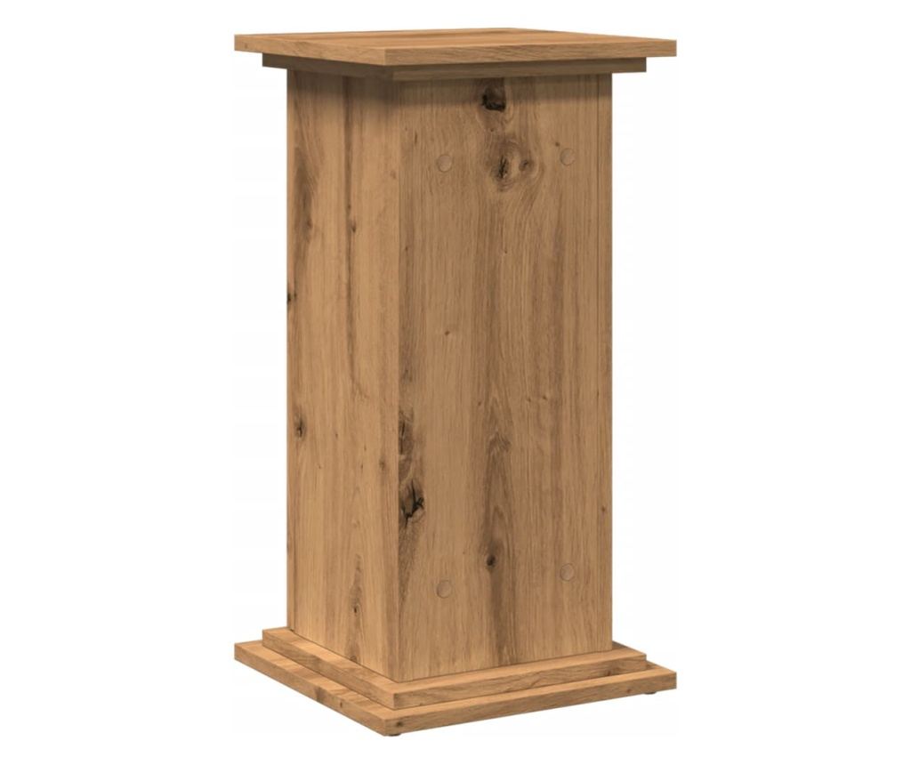 kézműves tölgy szerelt fa bemutatóállvány tárolóval 31x30x60 cm - 8