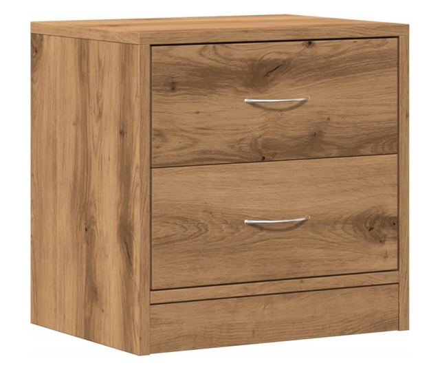 kézműves tölgy színű szerelt fa éjjeliszekrény 40 x 30 x 40 cm