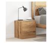 kézműves tölgy színű szerelt fa éjjeliszekrény 40 x 30 x 40 cm