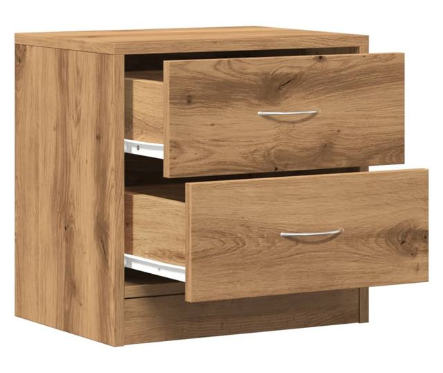 kézműves tölgy színű szerelt fa éjjeliszekrény 40 x 30 x 40 cm