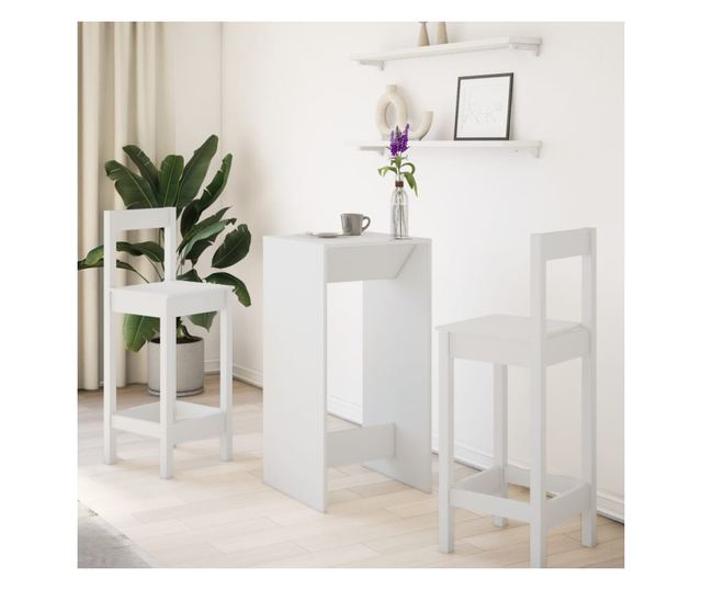 fehér szerelt fa bárasztal 51 x 50 x 103,5 cm