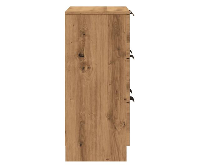 kézműves tölgy színű szerelt fa tálalószekrény 60 x 30 x 70 cm