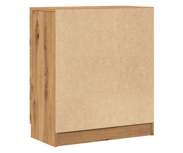 kézműves tölgy színű szerelt fa tálalószekrény 60 x 30 x 70 cm