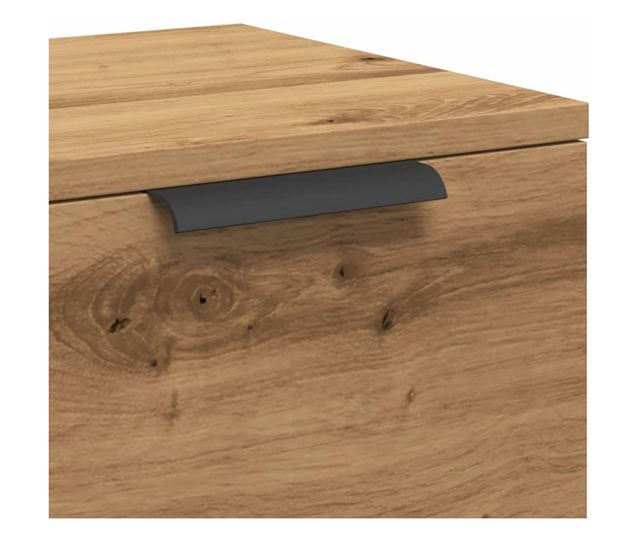 kézműves tölgy színű szerelt fa tálalószekrény 60 x 30 x 70 cm