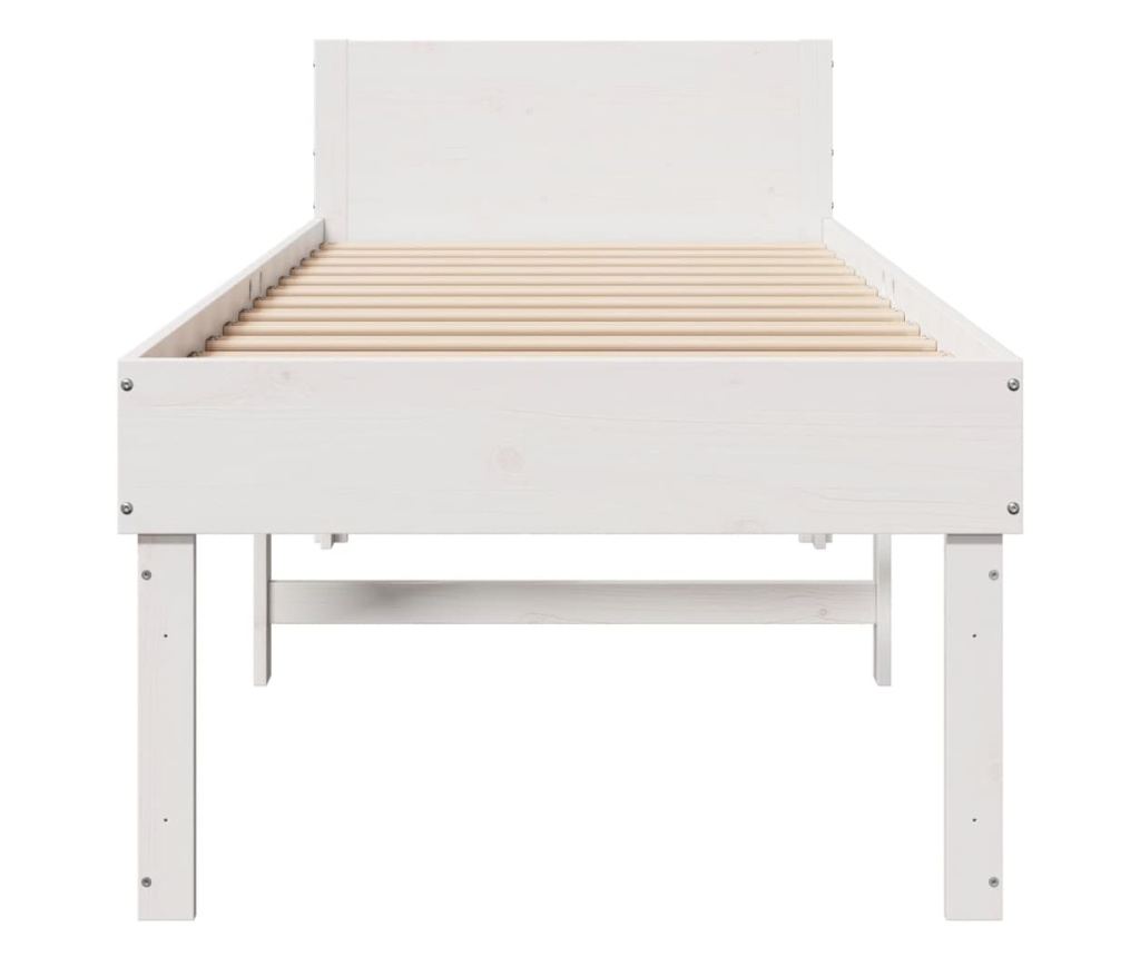 fehér tömör fenyőfa ágy matrac nélkül 90 x 200 cm - 4