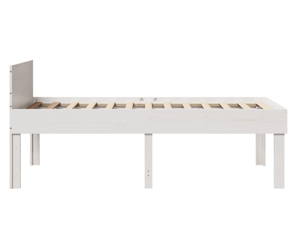 fehér tömör fenyőfa ágy matrac nélkül 75 x 190 cm - 5