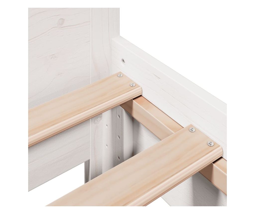 fehér tömör fenyőfa ágy matrac nélkül 75 x 190 cm - 7