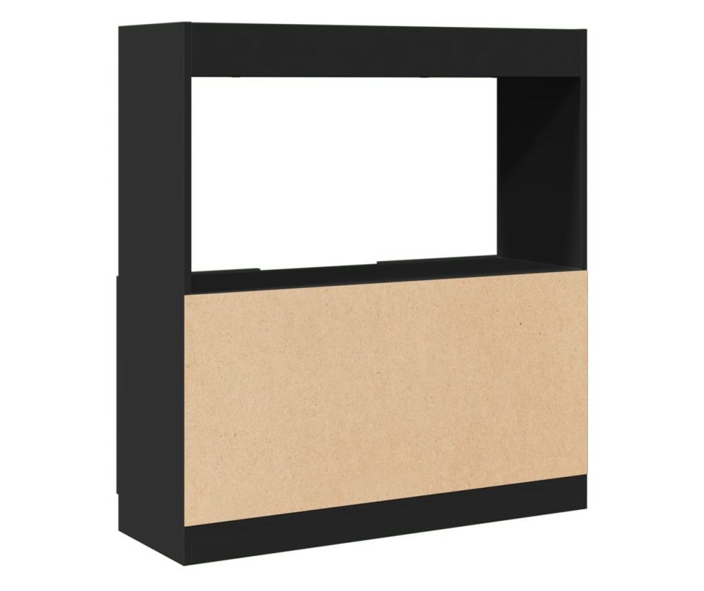 fekete szerelt fa magasszekrény 92 x 33 x 100 cm - 7