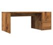 antik fa színű szerelt fa dohányzóasztal 90 x 45 x 35 cm thumbnail 2