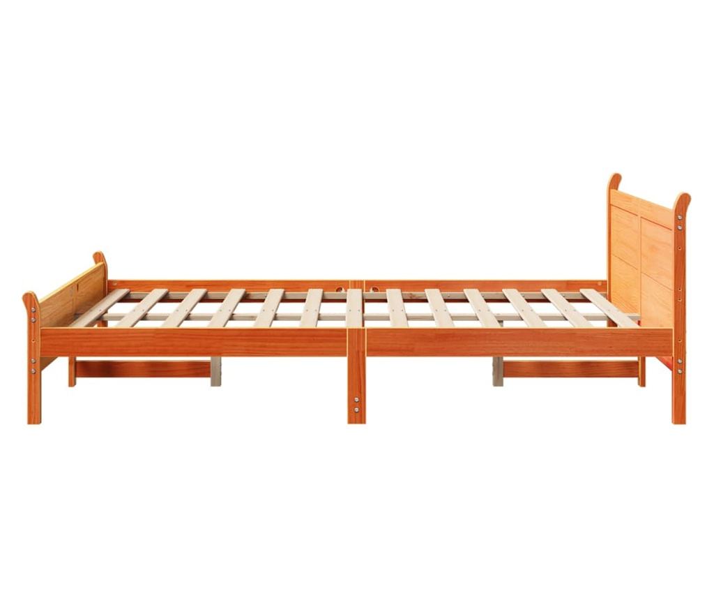 viaszbarna tömör fenyőfa ágy matrac nélkül 140 x 200 cm - 5