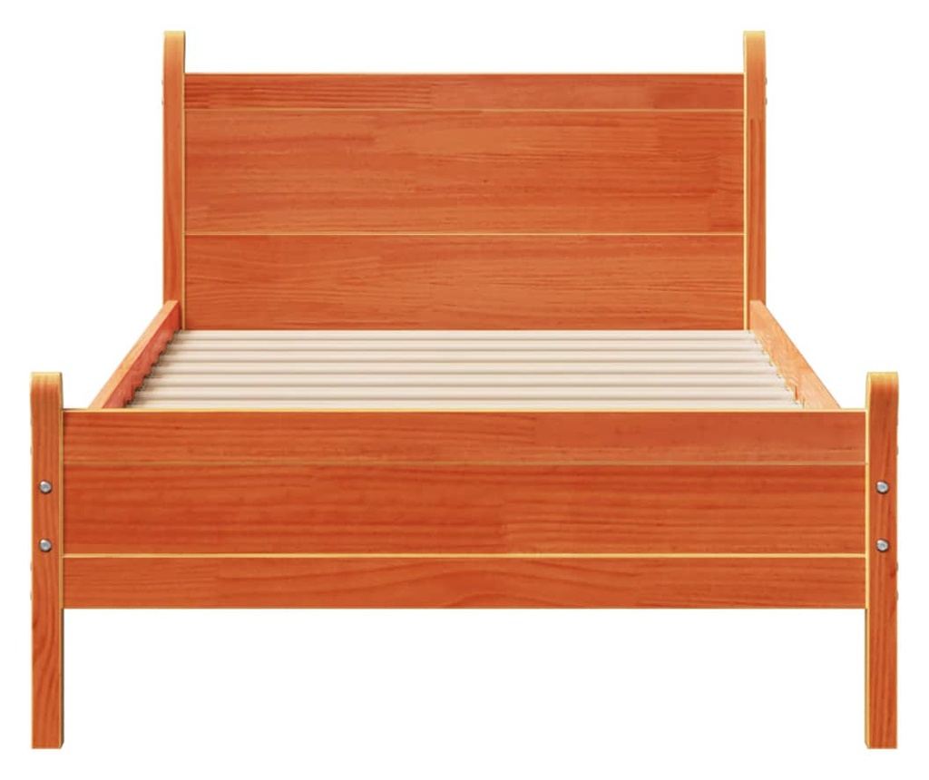 viaszbarna tömör fenyőfa ágy matrac nélkül 75 x 190 cm - 4