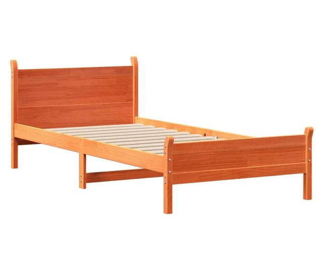 viaszbarna tömör fenyőfa ágy matrac nélkül 90 x 190 cm