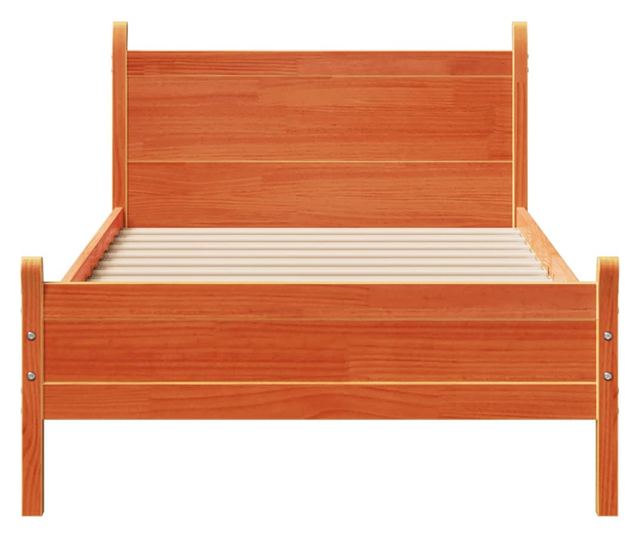 viaszbarna tömör fenyőfa ágy matrac nélkül 90 x 190 cm