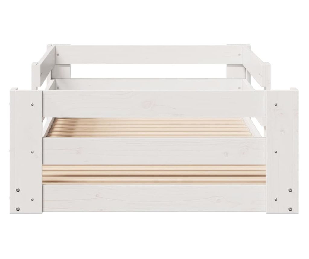 fehér tömör fenyőfa ágy matrac nélkül 90 x 200 cm - 4