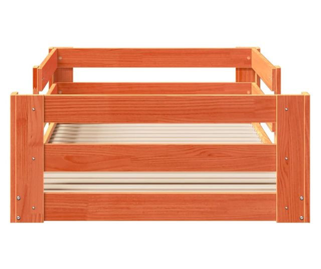 viaszbarna tömör fenyőfa ágy matrac nélkül 90 x 190 cm