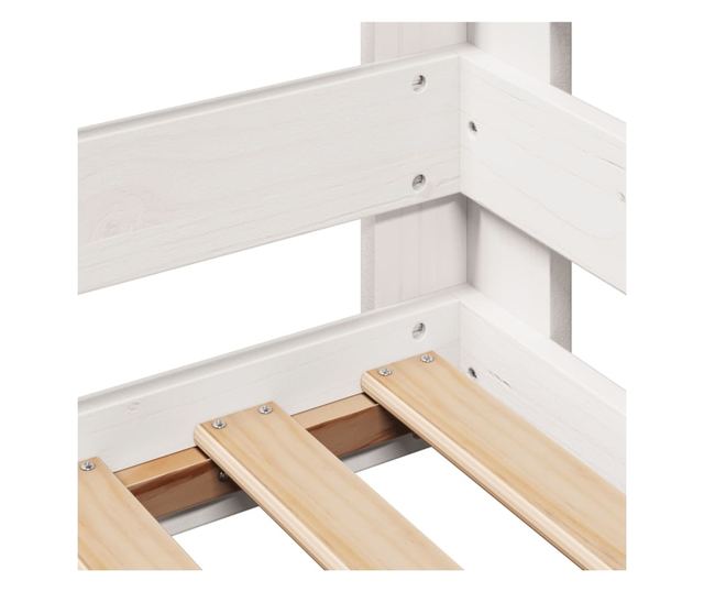 fehér tömör fenyőfa ágykeret matrac nélkül 90 x 190 cm