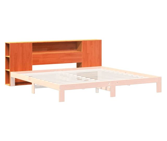 viaszbarna tömör fenyőfa fejtámla tárolóval 200 cm