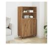 kézműves tölgy színű szerelt fa magasszekrény 60 x 36 x 110 cm