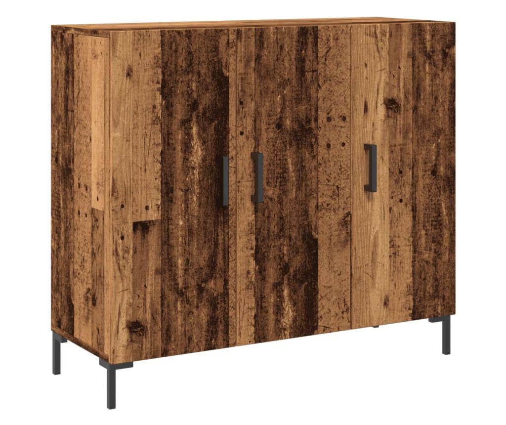 antik fa színű szerelt fa tálalószekrény 90 x 34 x 80 cm - 2