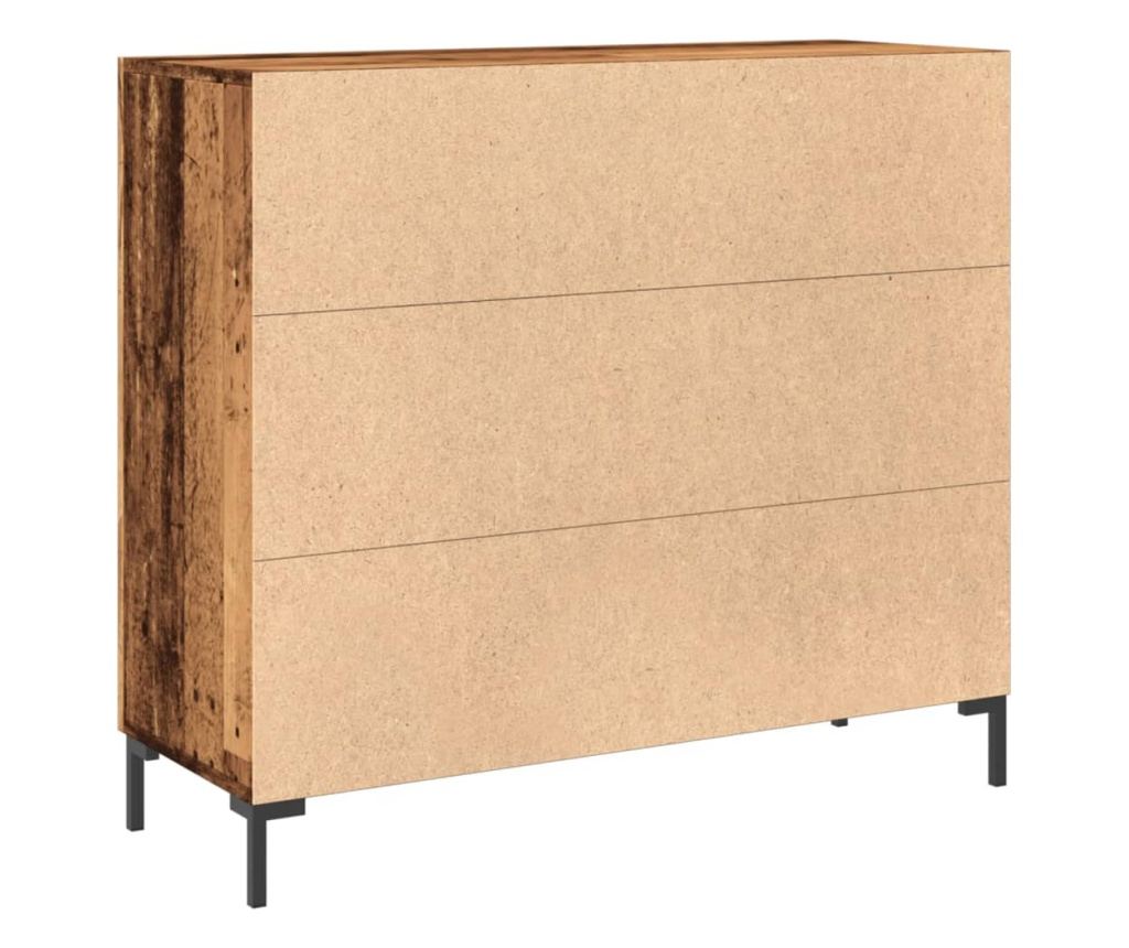 antik fa színű szerelt fa tálalószekrény 90 x 34 x 80 cm - 7