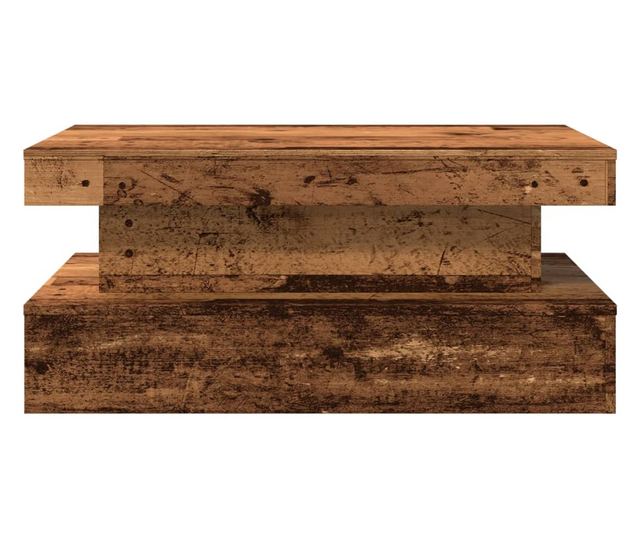 antik fa színű dohányzóasztal LED-lámpákkal 90x50x40 cm