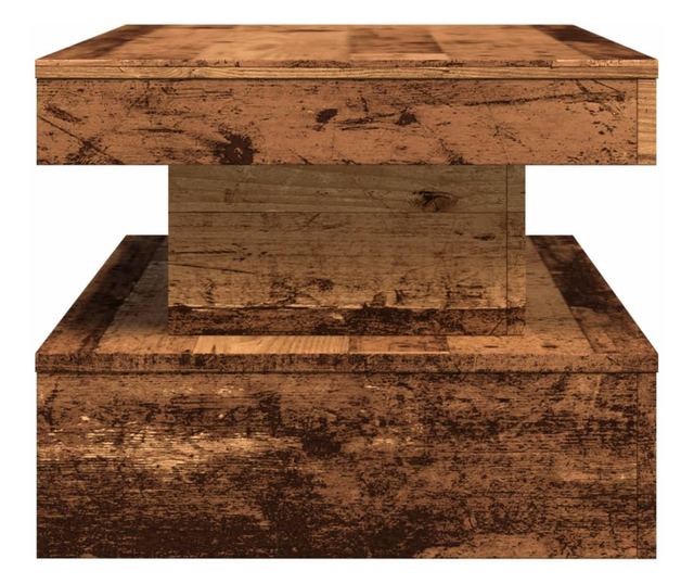 antik fa színű dohányzóasztal LED-lámpákkal 90x50x40 cm