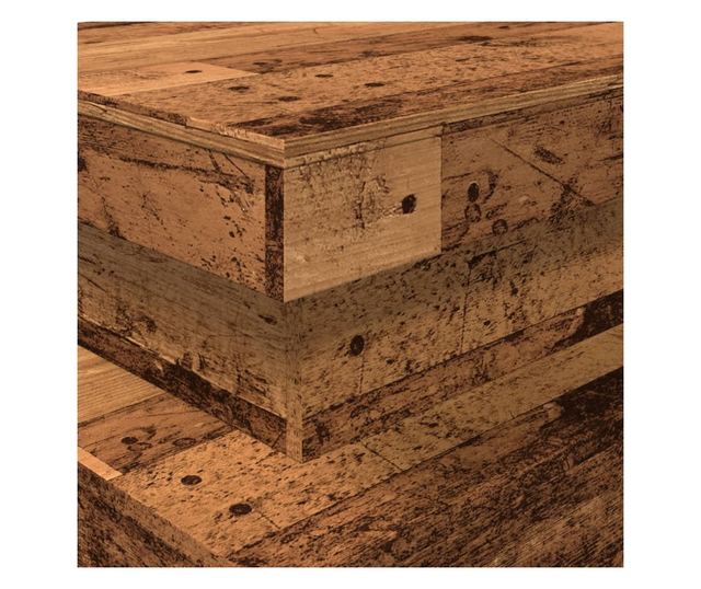 antik fa színű dohányzóasztal LED-lámpákkal 90x50x40 cm