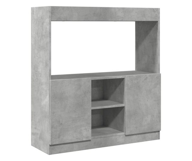 betonszürke szerelt fa magasszekrény 92 x 33 x 100 cm